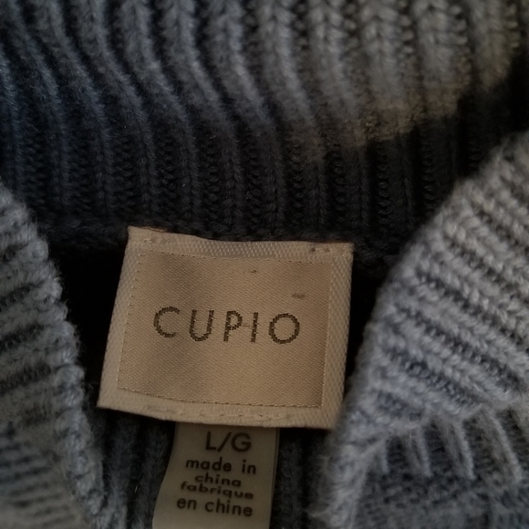 Cute comfy cable knit mock neck peplum hem sweater - Picture 2 of 4